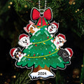 Happy Christmas Dogs Personalized Acrylic Ornament, Gift For Dog Lovers