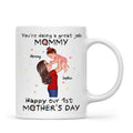 Happy 1st Mother's Day Mom And Kids Personalized Mug, Gift For Mom
