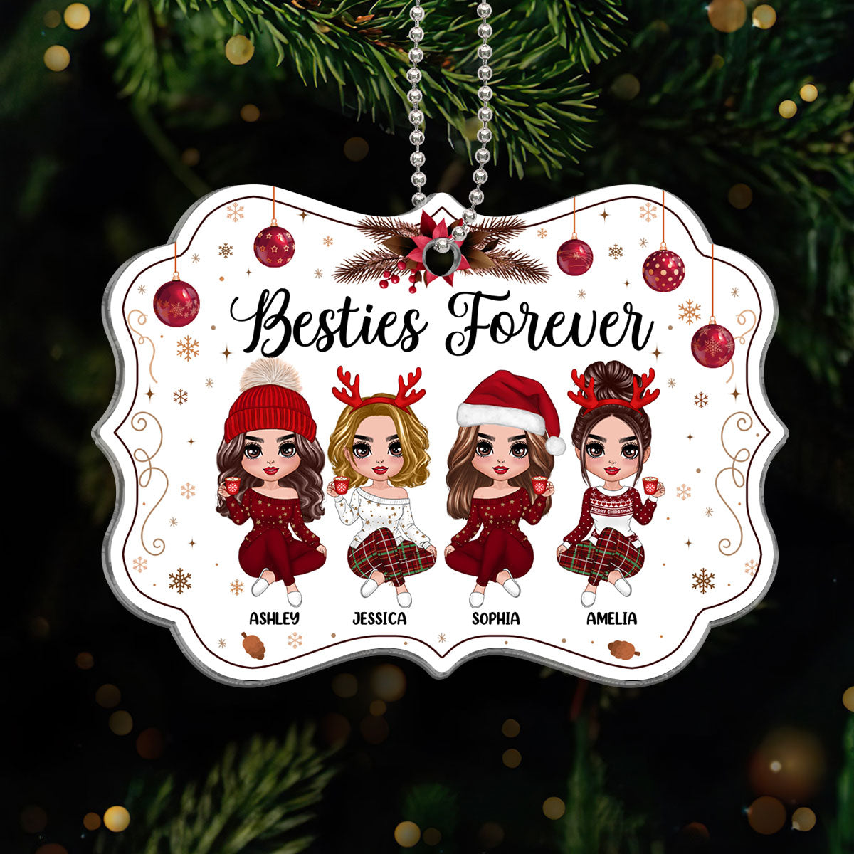 Happy Besties Forever Personalized Acrylic Ornament